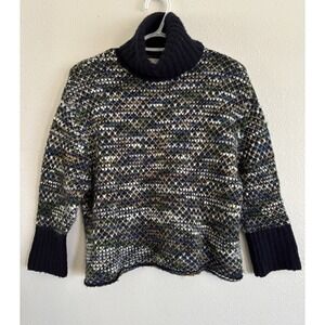 NSF Chunky Knit Turtleneck Sweater Women's Small Multicolor Wool Blend